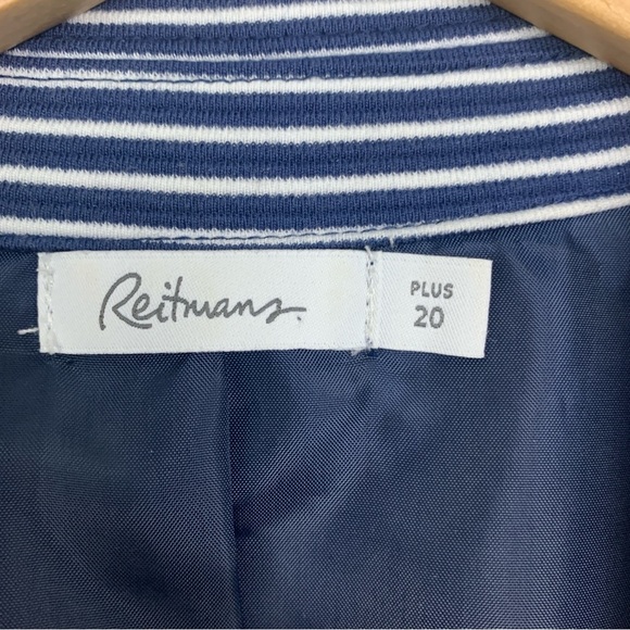 Reitmans Navy Blue & White Striped Blazer - Picture 6 of 8